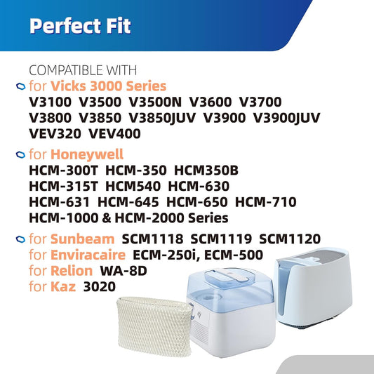 2Pack WF2 Humidifier Filter Replacement for Vicks & Kaz Starry Night Cool Mist Humidifier V3500N V3700 V3100 V3900, Fit for Protec PWF2 VEV400 Humidifier Wicking Filters